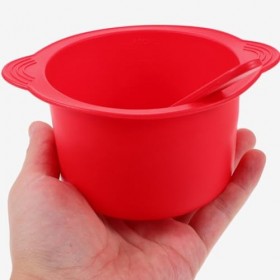 POPETPOP Bol Chauffe-Cire En Silicone 2 Ensembles Chauffe-Cire Réutilisable Doublure En Silicone Avec Spatules Pot De Cire De