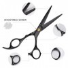 Ciseaux Coiffure Set, Ciseaux à Effiler Professionnel Hair Cutting Scissors kit pour Homme Femme Enfant, Cape de Coiffure, Pe