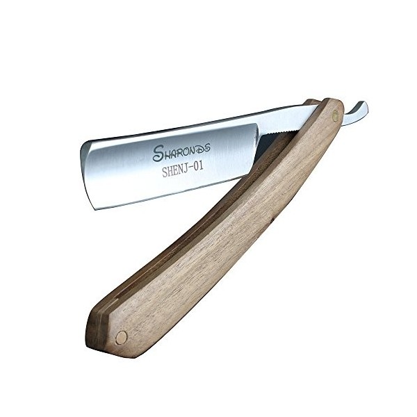 Homme rasage rasoir droit avec boîte manuelle Classic Wood Poignée Barber rasoirs