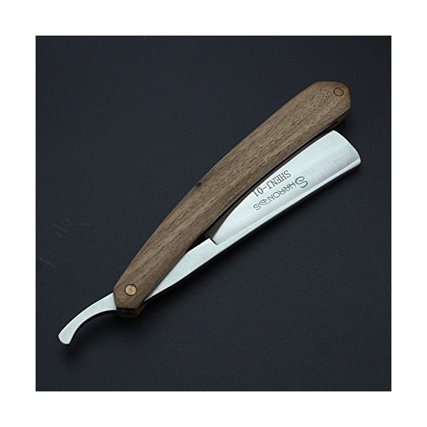 Homme rasage rasoir droit avec boîte manuelle Classic Wood Poignée Barber rasoirs