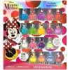 Townley Girl Disney Minnie Mouse Set de vernis à ongles non toxique, couleurs pailletées et opaques, 18 pièces|Pour fêtes, so