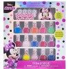 Townley Girl Disney Minnie Mouse Set de vernis à ongles non toxique, couleurs pailletées et opaques, 18 pièces|Pour fêtes, so...