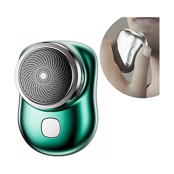 Mini-Shave Portable Electric Shaver, USB Mens Electric Shaver, Wet and Dry for Home,Car,Travel Gradient Color Green 