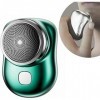 Mini-Shave Portable Electric Shaver, USB Mens Electric Shaver, Wet and Dry for Home,Car,Travel Gradient Color Green 