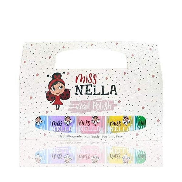 Miss Nella Paillettes Roses- Set de 3 vernis à ongles peel off, sans odeur, sans eau et sauf pour les enfants - Tickle Me Pin