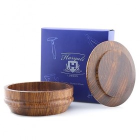Haryali London Bol à raser en bois – Bol de savon à raser durable pour un rasage propre et humide