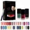 Simon&Tom Set de 28 Vernis à Ongles - 28 Couleurs Différentes Cadeau Parfait Kit x 12ml - Finition professionnelle - Séchage 