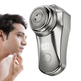 Mini rasoir électrique pour hommes | Rasoir étanche de poche pour hommes avec affichage numérique | Indispensable de voyage p