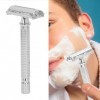 Tondeuse à Barbe Manuelle en Alliage de Zinc, Double Face, Lavable, Outil Réutilisable avec 10 Têtes de Coupe pour la Maison