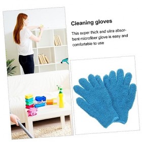 LALAFINA 4 Pièces Gants Anti-Poussière en Fibre Mitaines De Dépoussiérage Éponge De Lavage De Voiture Serviettes À Cheveux en