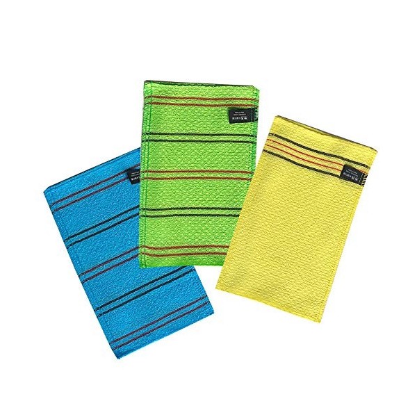 Songwol Lot de 3 gants de toilette exfoliants coréens Taille L