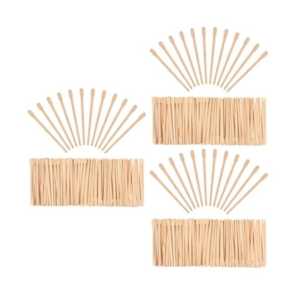 Beavorty 1000 Pièces Spatule Abaisse-Langue Bâtons De Cire Applicateurs De Cire En Bois Bâtons Applicateurs De Cire Bâtons De