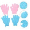 FOMIYES 4 Paires De Gants De Gommage Pour Le Bain Outils De Nettoyage Gants Pour Le Nettoyage Épurateur De Bain Gants De Mass