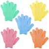 Sibba Lot De 5 Paires Gants Exfoliants Pour Douche Bain En Luffa Naturel Le Corps Et Visage éliminant Les Peaux Mortes Double