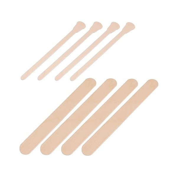 minkissy 200 Pièces De Cire Bâtons De Cire Bandes De Cire Épilation Visage Boue Spatule Crème Cuillère Bâtons De Popsicle Pou