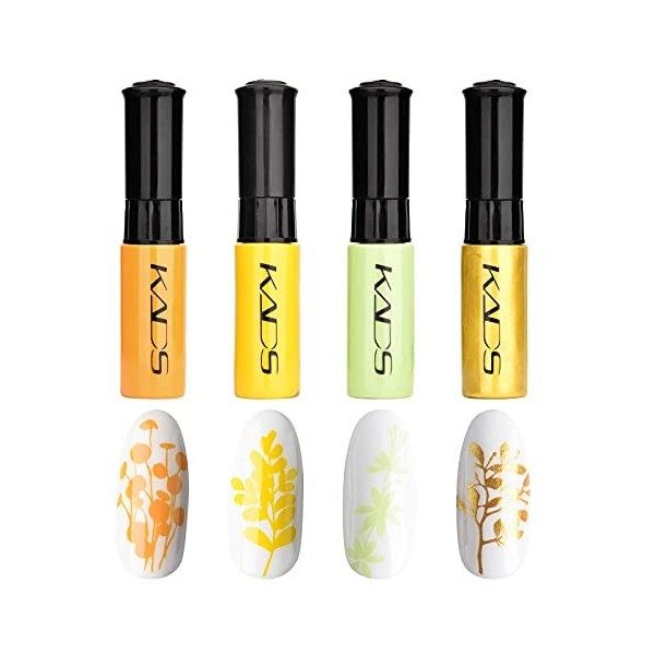 Set de vernis à ongles 4 Couleurs Estampage Polonais Métallique Brillant briller coloré Vernis Stamping Usage double Peinture