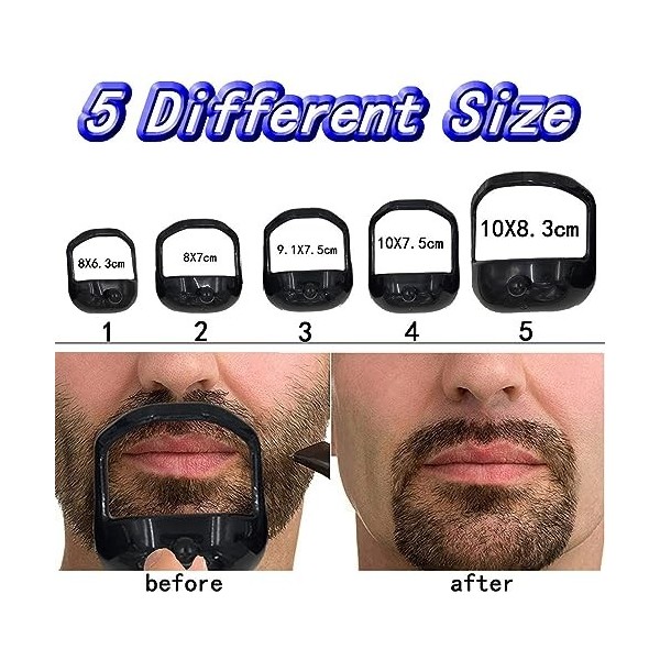 Modèle de Rasage de Barbe, Guide de Modelage de Barbe, Modèle de Style de Mise en Forme de Barbe, Guide de Style de Mise en F