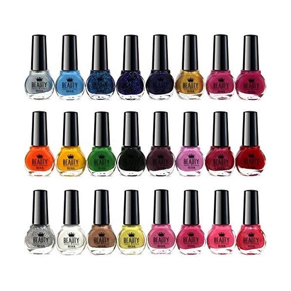 Set de 24 Vernis à Ongles 24 Couleurs Différentes Vives Cadeau Parfait 5 ML Set B 