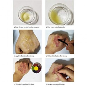 Cire de Cicatrice, Mastic de Maquillage dHalloween Vif Réutilisable élastique Doux et Pratique Poudre de Fausses Cicatrices 
