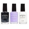 Set MoYou Nails de 3 vernis de stamping: Noir, Blanc et Rose Vif utilisés pour créer de beaux motifs de Nail Art provenant di