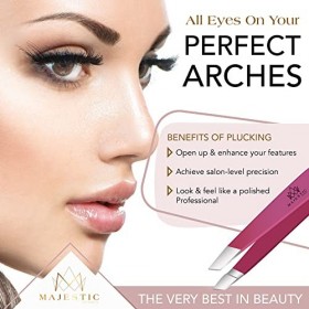 Majestic Bombay Embout incliné en acier inoxydable + pince à épiler chirurgicale pour poils incarnés.&nbsp;Pince à épiler pointue 