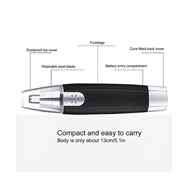 Tondeuse à Poils de Nez Professionnelle, épilateur de Nez électrique Indolore avec Brosse de Nettoyage et Housse de Protectio