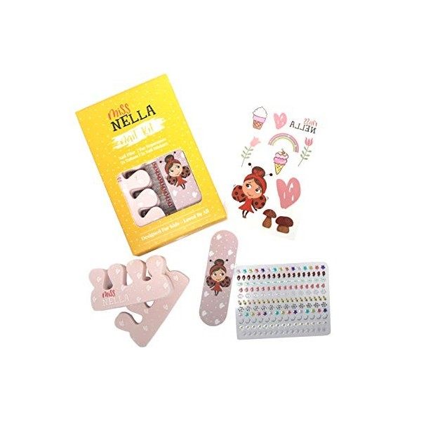 Miss In Kit pour ongles et vernis à ongles – Set daccessoires pour enfants + Miss dans le vernis Tickle Me Pink Vernis à ong