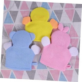 FRCOLOR Lot de 3 gants de bain - Accessoire de bain - Double usage - Accessoire pour enfant