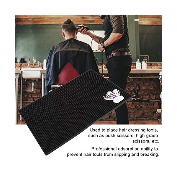 Salon de coiffure noir poste de travail tapis PU tapis antidérapant tapis barbier salon de coiffure magasin de coiffure outil