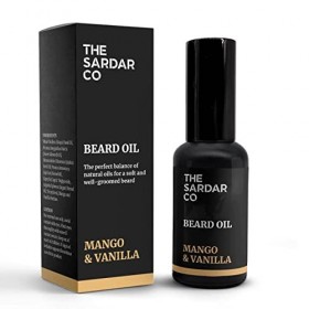 Huile de barbe de mangue et de vanille - Hydrate et conditionne votre barbe - Huile dargan et de jojoba bio parfaite pour la