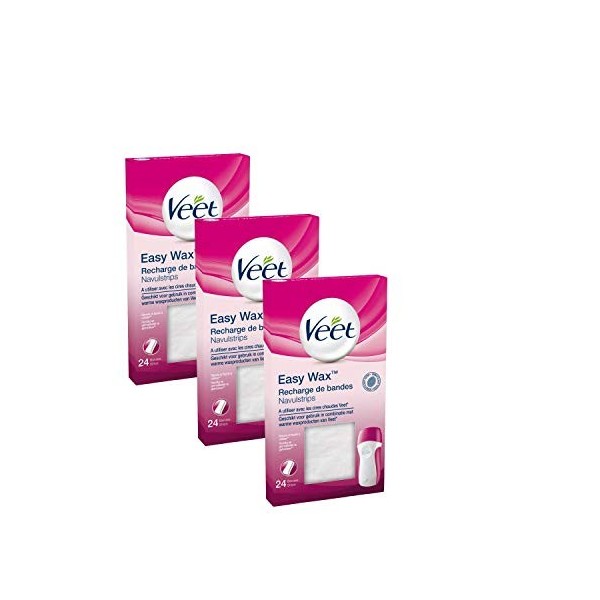 Veet EasyWax Recharges Bandes dEpilation - 72 bandes