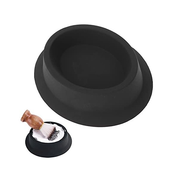 Bol de rasage, bol de rasage en silicone pour salon de coiffure, savon à raser portable, bol moussant noir 