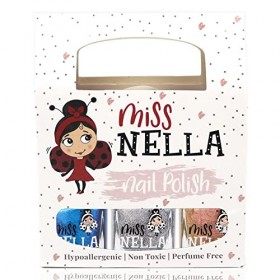 Miss Nella Vers la lune et retour: SET de 3 vernis à ongles peel off, sans odeur, sans eau et sauf pour les enfant- Cosmic Cu