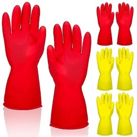 Mobestech 4 Paires De Gants De Nettoyage En Caoutchouc Gants De Cuisine Moyens Laver La Vaisselle Gants De Cuisine Nettoyage 