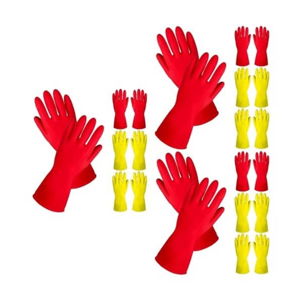 Mobestech 4 Paires De Gants De Nettoyage En Caoutchouc Gants De Cuisine Moyens Laver La Vaisselle Gants De Cuisine Nettoyage 