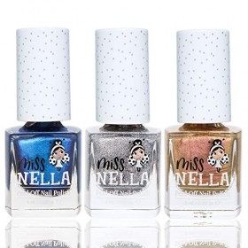 Miss Nella Vers la lune et retour: SET de 3 vernis à ongles peel off, sans odeur, sans eau et sauf pour les enfant- Cosmic Cu