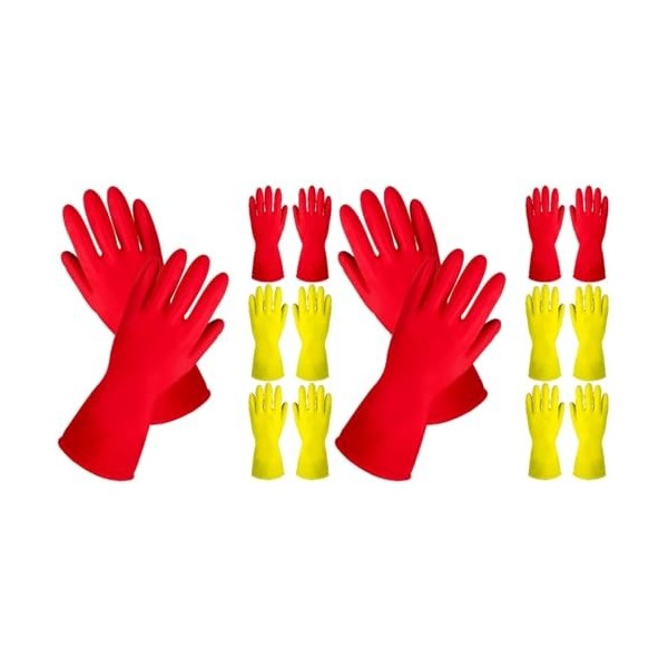Mobestech 4 Paires De Gants De Nettoyage En Caoutchouc Gants De Cuisine Moyens Laver La Vaisselle Gants De Cuisine Nettoyage 