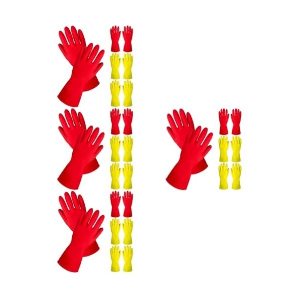 Mobestech 4 Paires De Gants De Nettoyage En Caoutchouc Gants De Cuisine Moyens Laver La Vaisselle Gants De Cuisine Nettoyage 