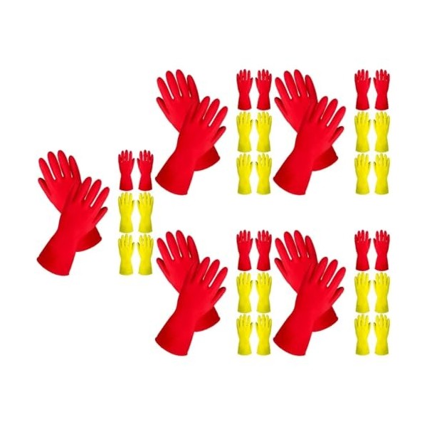 Mobestech 4 Paires De Gants De Nettoyage En Caoutchouc Gants De Cuisine Moyens Laver La Vaisselle Gants De Cuisine Nettoyage 