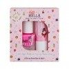 Miss Nella Nail Polis + Lip Balm set- Special Pink Glitter Nail Polish for Kids- WATERMELON POPSICLE, with Peel-off, Water Ba