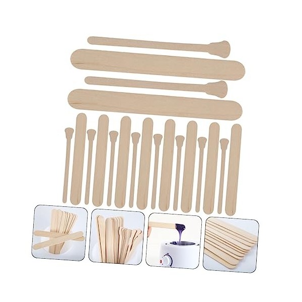 Amosfun 100 Pièces Kit De Bâtons En Bois Ciré De Limpieza De Oidos Applicateur De Crème Outil De Désherbage Kit DÉpilation D