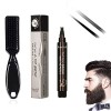 DRZY Waterproof Beard Filling Pen Kit, Beard Pencil Filler for Men, Beard Pen with a Micro-Fork Tip Applicator Creates Natura