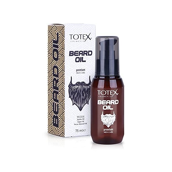 Totex BEARD OIL 75ml - Huile de barbe Premium Men Care I soin de la barbe I huile de moustache à lhuile de jojoba, huile da