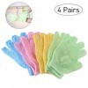 4 paires de gants exfoliants pour le bain Ultnice, pour le gommage du corps