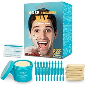Belle Azul Nose Hair Wax - Cire Nez pour Homme et Femme 120 g -Kit dépilation du Nez à la Cire d’Abeille Bio- Cire dépilati