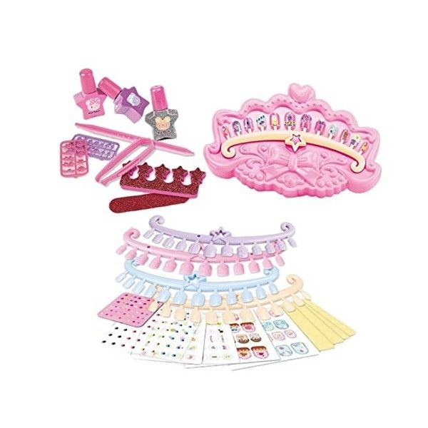 NICERAM Kit de Vernis à Ongles pour Filles, Fun Makeup Playset Nail Patches Nail Stickers, Kids Girls Press DIY Nail Patch St