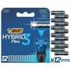 BIC Hybrid 3 Flex Recharges de Lames de Rasoir pour Homme - 3 Lames Mobiles Nanotech en Titane avec bande lubrifiante - Boîte