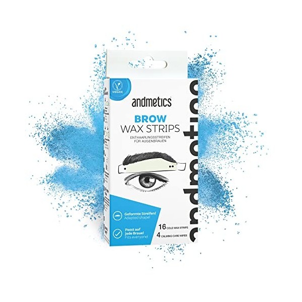 Andmetics - Bandes de cire 100% HOMME pour sourcils, contours de loeil, lèvre supérieure, etc.