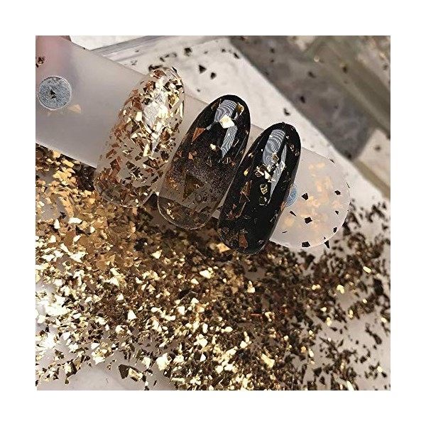 6 Boîte Magique Miroir Nail Glitter Paillettes Irrégulières Paillettes Nail Art Poudre Scintillante En Aluminium Chrome Pigme