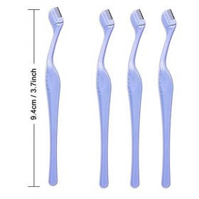 Lot de 4 rasoirs à micro sourcils pour femme - Mini rasoir facial pour femme avec couvercle - Outil dépilation du visage mul